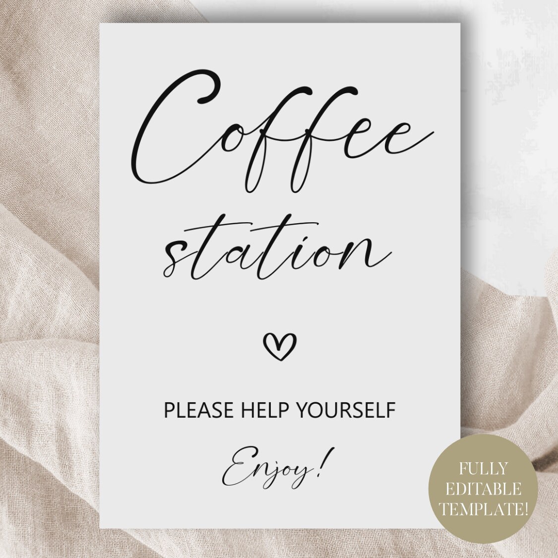 Coffee Bar Sign Printable Table Sign | Minimalist Baby is Brewing ...