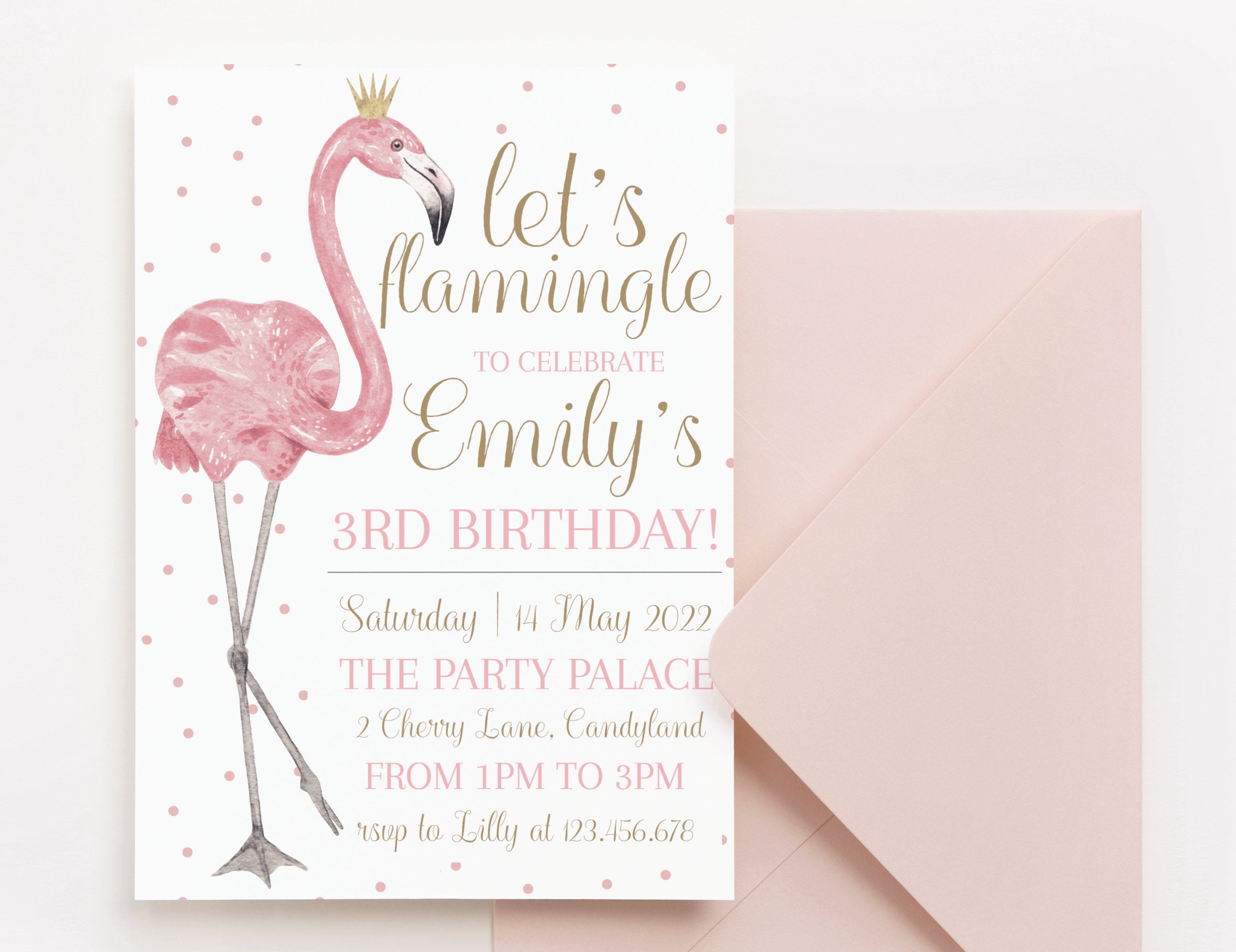 INSTANT DOWNLOAD Lets Flamingle Birthday Invitation, Flamingo Birthday Template, Girl Birthday Invite, Valentine Day Invite, Editable BI044
