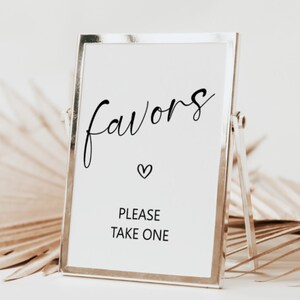 Minimalist Favors Sign | Modern Baby Shower Favors Sign Template | Baby Favors Sign | Boho Baby Shower Favors Sign | Editable Template | B1