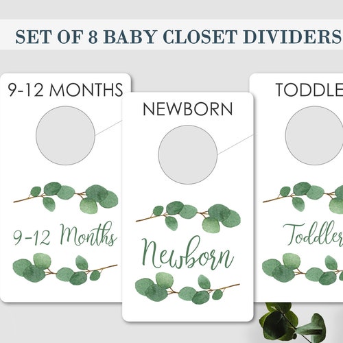 Printable Nursery Closet Dividers Greenery Baby Clothes - Etsy