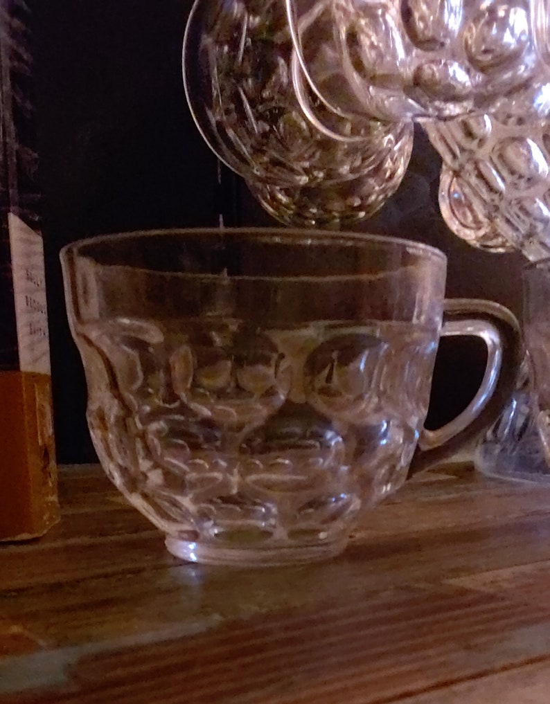 federal glass punch bowl set