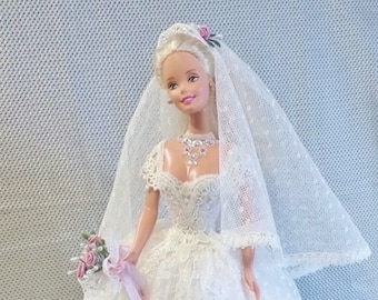 1976 Barbie Doll  Custom Wedding Dress