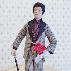 Dollhouse Doll 1/ 12  Porcelain Male  English Gentleman Custom OOAK Artisan NEW...by Ruthellen