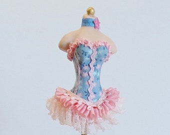 Dollhouse Miniature Porcelain Corset Bedroom Accessory OOAK 1/12 Artisan