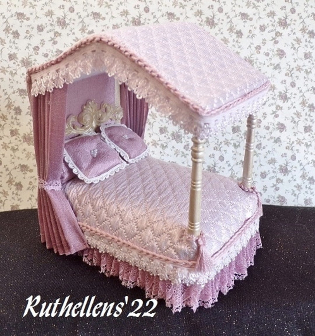 1/21/24 Scale Dollhouse Canopy Bed Etsy