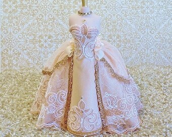 Dollhouse Doll Porcelain  Mannequin 90's KENI Dress Form Glamour Gowns 1:12 OOAK
