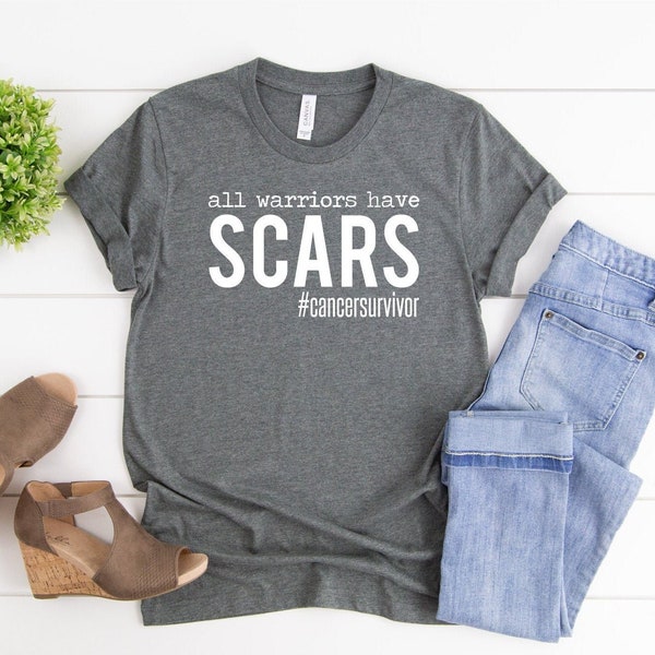 All Warriors have Scars Shirt, Cancer Survivor Shirt  , Breast Cancer ,  Women Shirt , Pink October , Graphic Shirt, Ink and Quotes