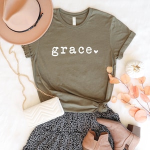 Grace Shirt, Cute Women T-shirt, Christian Shirt, Inspirational Shirt, Women Shirt, Gift for Her, Faith Shirt, Graphic Tee, Ink and Quotes
