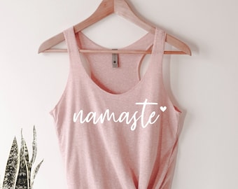 Cute Namaste Tank Top, Yoga Tank Top , Yoga Inspirational Shirt , Women Workout Tank , Yoga Gift, Gym Tank Top, Ink and Quotes
