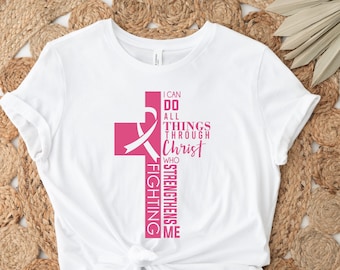 Christian Breast Cancer Fighter Shirt: Pink Ribbon Inspirational Tee