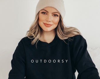Outdoorsy Sweatshirt: Minimalist Nature Lover Gift
