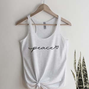 Peace Tank Top, Yoga Tank Top , Peace, Yoga Inspirational Shirt , Women Workout Tank , Yoga Gift, Gym Tank Top, Ink and Quotes