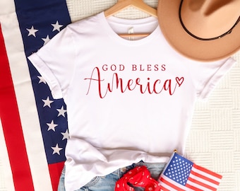 Chemise God Bless America : T-shirt patriotique du 4 juillet