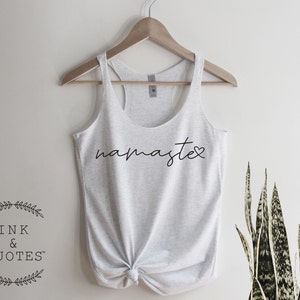 Namaste Tank Top, Yoga Tank Top , Yoga Inspirational Shirt , Women Workout Tank , Yoga Gift, Gym Tank Top, Ink and Quotes