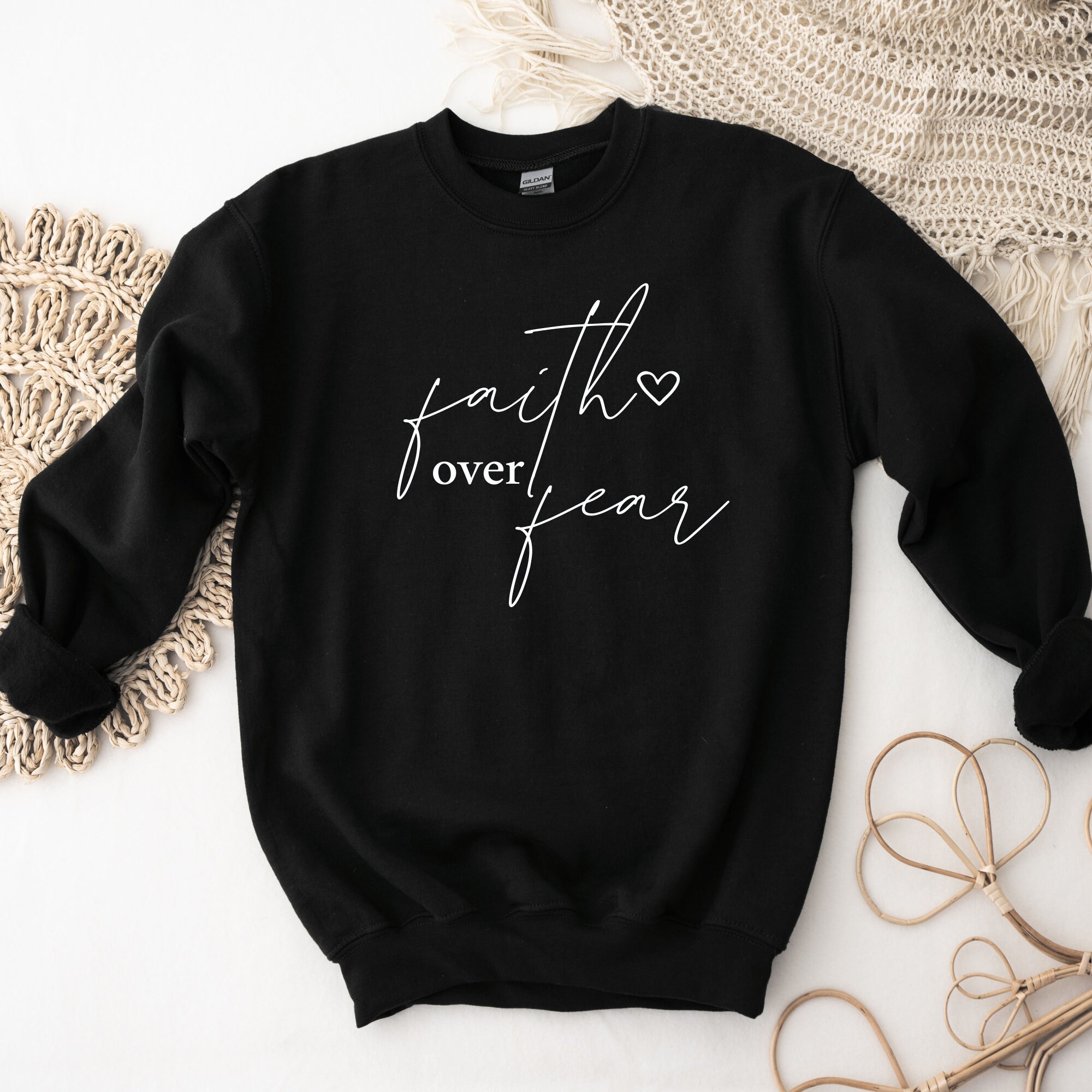Faith Over Fear Sweatshirt: Inspirational Christian Women's Gift - Etsy
