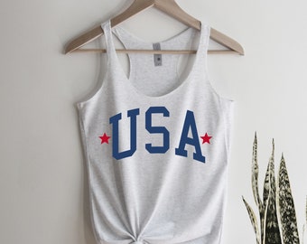 USA Vintage Tank Top, Women's 4th of July Shirt, Cute July Fourth Tank, Fourth of July Tank, America Tank Top, Summer Shirt, Ink and Quotes