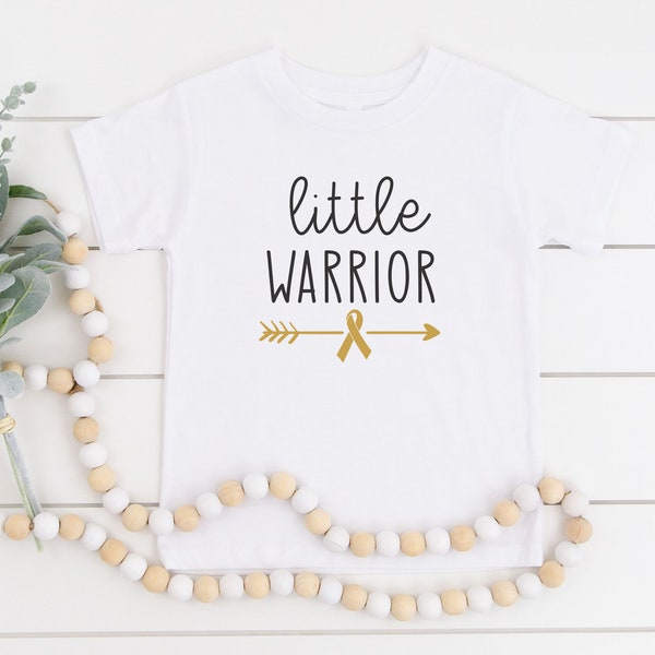 Little Warrior Toddler Shirt, Little Warrior Onesie, Child Cancer Survivor Shirt, Child Cancer Awareness Shirt, Ink and Quotes