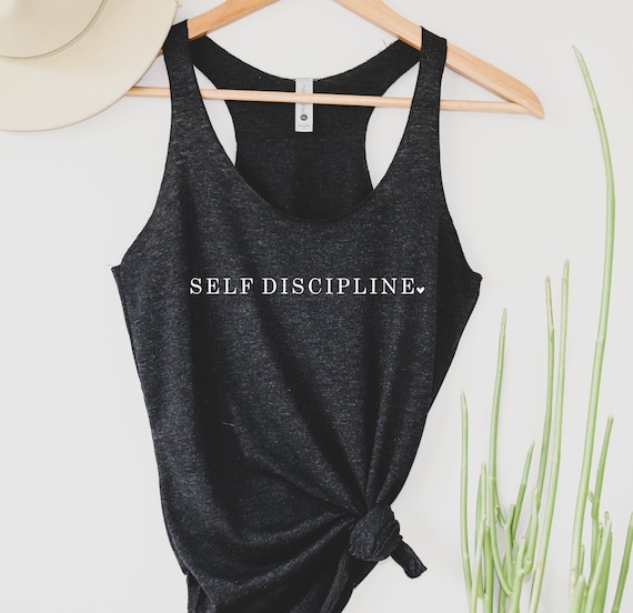 Self Discipline Racerback Tank Top: Minimalist Workout Gym Shirt