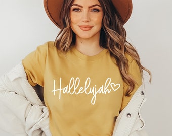 Hallelujah Shirt, Cute Easter Shirt, Christian Shirt, Gift for Her, Easter Gift, Inspirational, Cute Women Shirt, Ink and Quotes