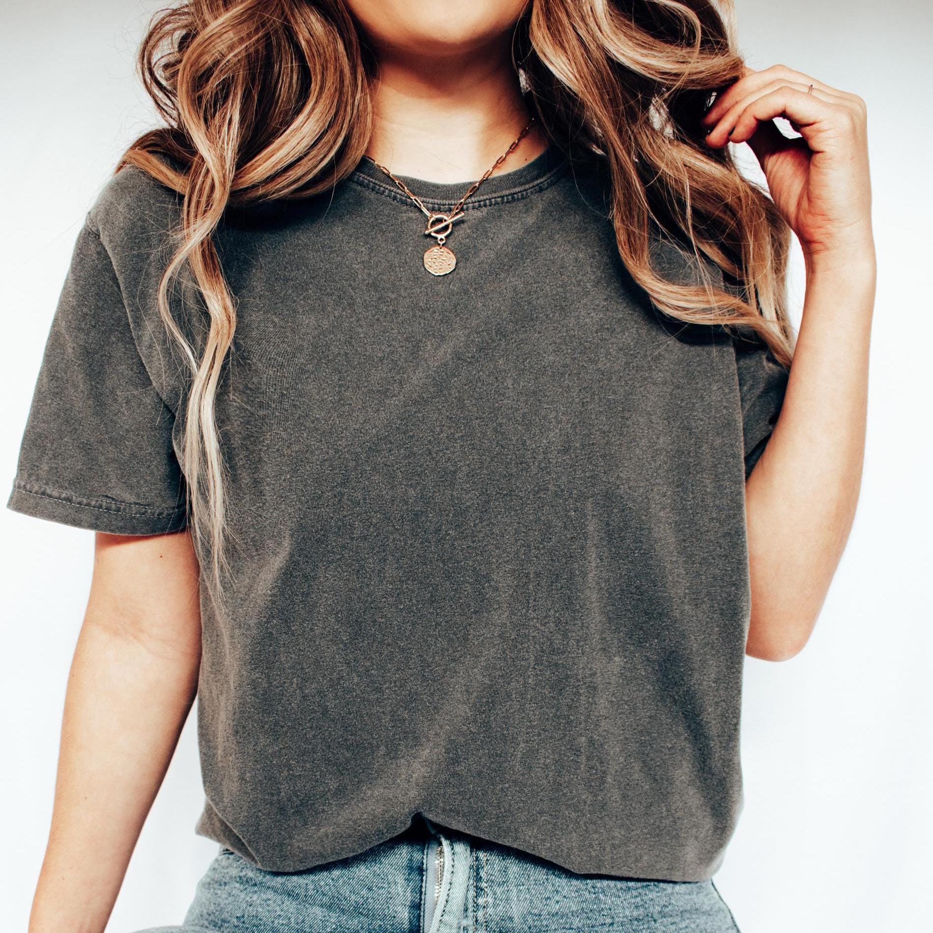 Comfort Colors Garment-Dyed Lightweight T-Shirt - 100% Combed Ringspun Cotton, Grey, Medium