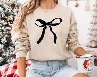 Coquette Bow Sweatshirt: Minimalist Trendy Design