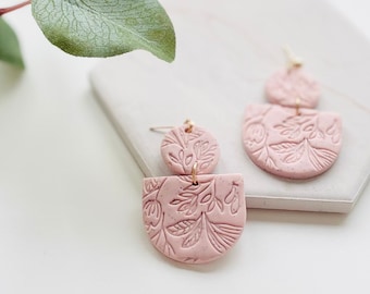 Bridesmaid Gifts, Polymer Clay Earrings, Boho Style Earrings, White Earrings, Gift Ideas for her, White Bridal Dangle Earrings
