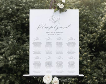 Wedding Seating Chart Template, Minimalist Seating Chart, Printable Seating Chart, Digital Seating Chart, Editable Seating Chart