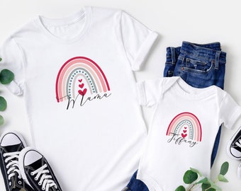 Valentine's day gifts, Mommy and me Valentine's shirts, Cute valentines day shirts, mama and mini, mommy and me valentine tees, matching tee