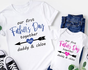 Our First Father's Day shirt, Dad And Baby Matching Shirts, First Time Dad Gift, Dad Baby Matching, New Dad Gift, Fathers Day Shirt