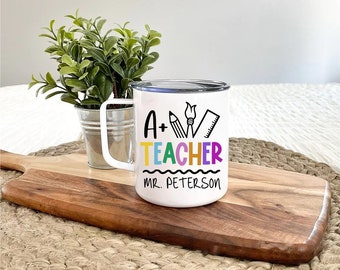 Travel Mug Personalized, Christmas Gifts for Teacher Personalized, Teacher Gifts Custom, Coffee Mug with Lid, Coffee Tumbler For Teacher