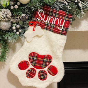 Christmas Stocking for Pets, Paw Christmas Stocking for Pets, Paw Stocking for Dogs, Paw Stocking for Cats