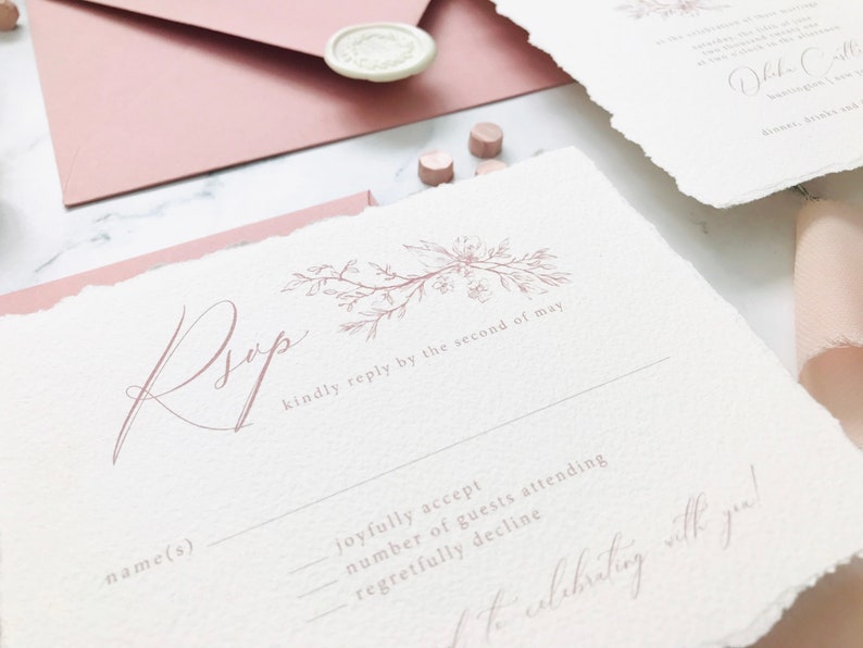 Rose Gold and Blush Wedding Invitations Vellum Wedding Etsy Canada