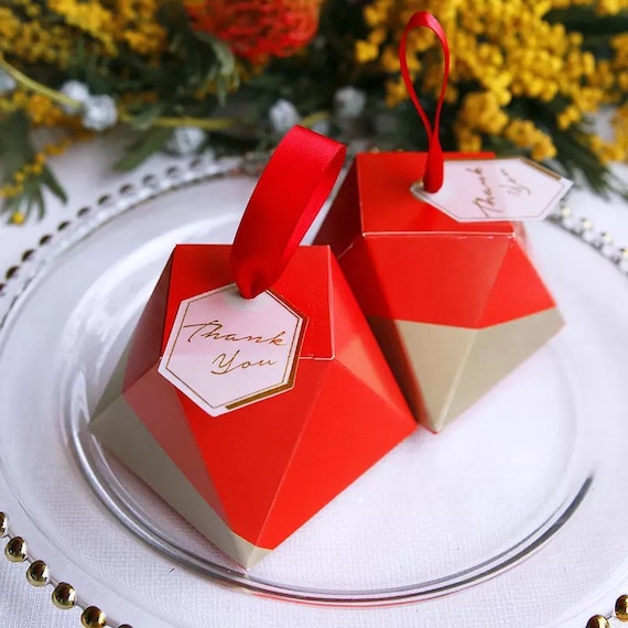 Wedding Favors for Guests Gold and Red Party Favors Candy Etsy