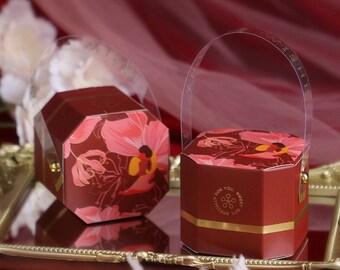 Burgundy Wedding Favors for Guests, Set of 25, Mini Pastry Box, Mini Cake Boxes, Candy Boxes, Wedding Decor, Bridal Shower Favours