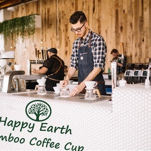 WAVESTRIPE by Happy Earth Reusable Eco-Friendly Coffee Cup 450ml Made of Natural Bamboo Fibre can be used as travel mug or home coffee mug image 4