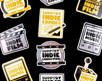 Support Indie Artists Sticker – Die Cut Vinyl Sticker, Holographic or Matte, Artist Support Decal, Creative Community Gift