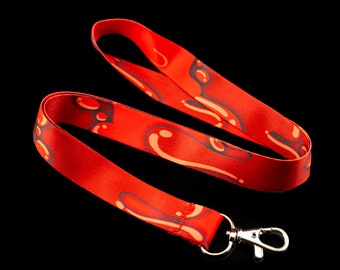 Blood Gore Horror Lanyard – Creepy Halloween Badge Holder, Slasher Aesthetic ID Holder, Goth Alt Lanyard, Horror Fan Gift