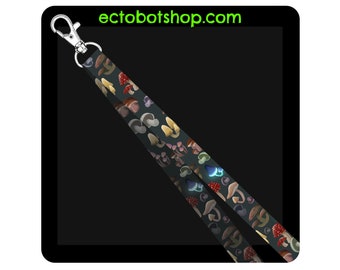 Mushroom Lanyard – Cottagecore Witchy Badge Holder, Forest Fungi Aesthetic ID Holder, Nature Lover Gift