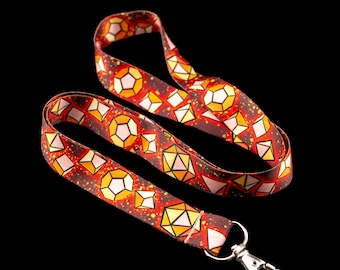 D20 Dice Lanyard – DND RPG Tabletop Gaming Lanyard, Dungeon Master Gift, Dice Pattern Badge Holder, Nerd Geek Accessory