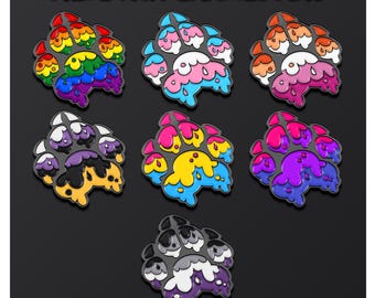 Furry Pride Paw Enamel Pins – LGBTQ Pride Pin, Rainbow Paw Pin, Trans Lesbian Bi Pan Nonbinary Flag Pin, Furry Gift