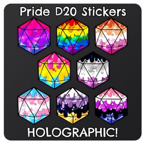 Pride W20 Würfel Holo Sticker