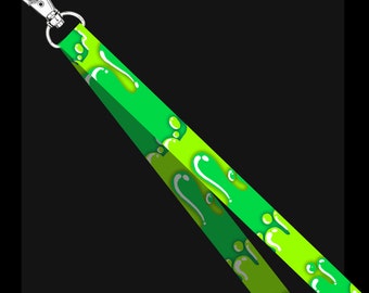 Slime Goo Monster Lanyard – Creepy Cute Badge Holder, Cartoon Horror ID Lanyard, Goth Alt Aesthetic, Halloween Accessory
