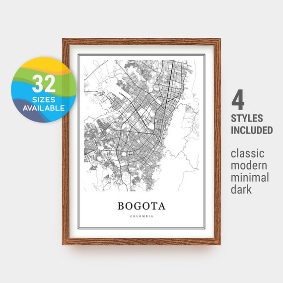 Bogota Map Bogota Print Large Map Bogota Colombia City Map Etsy Bogota Map Bogota Print Large Map Bogota Colombia City Map Etsy
