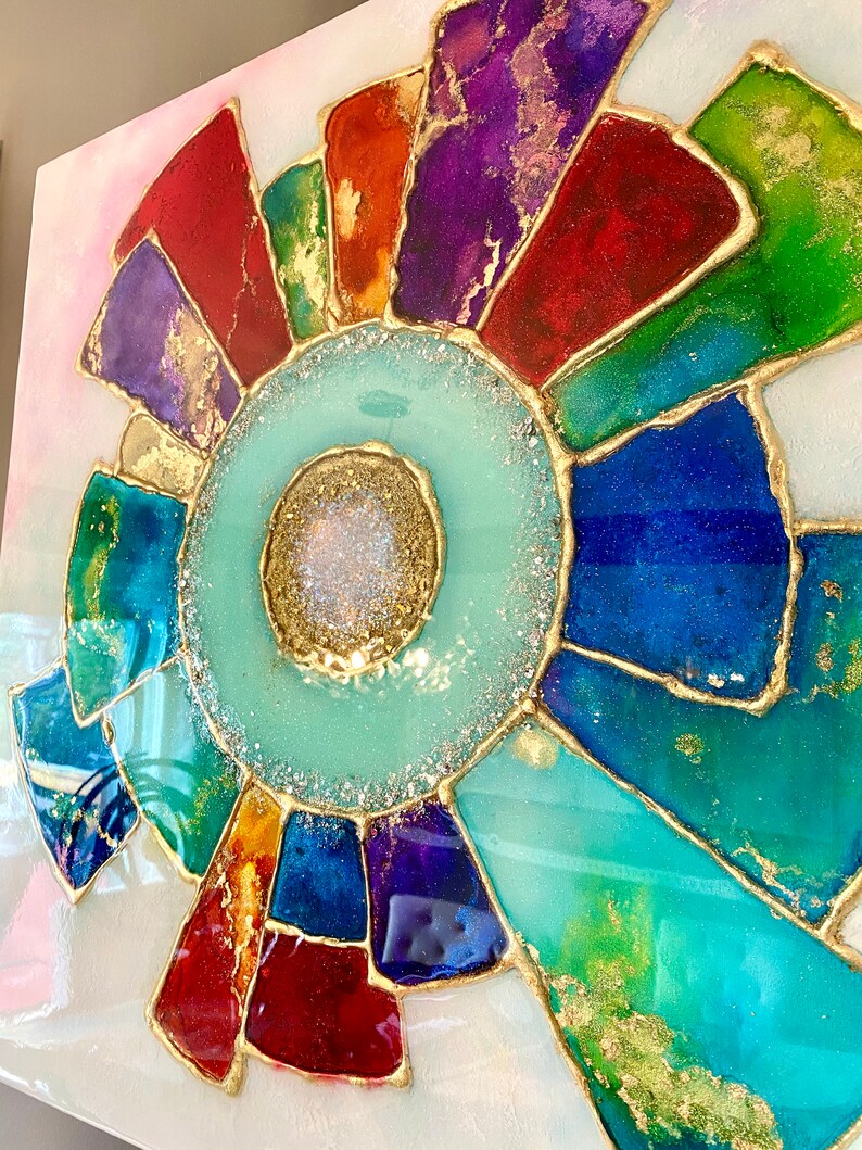 Made to Order Abstract Resin Art Painting Inks and Acrylics Etsy