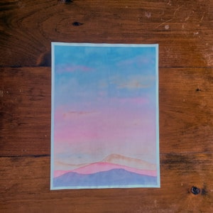 Original Watercolor Painting- Colorfully Painted Hills