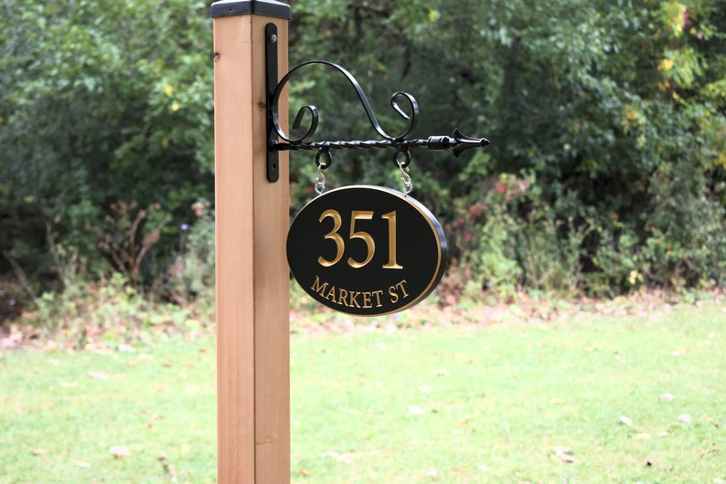 Carved Oval Address Plaque Hanging Engraved House Marker Etsy