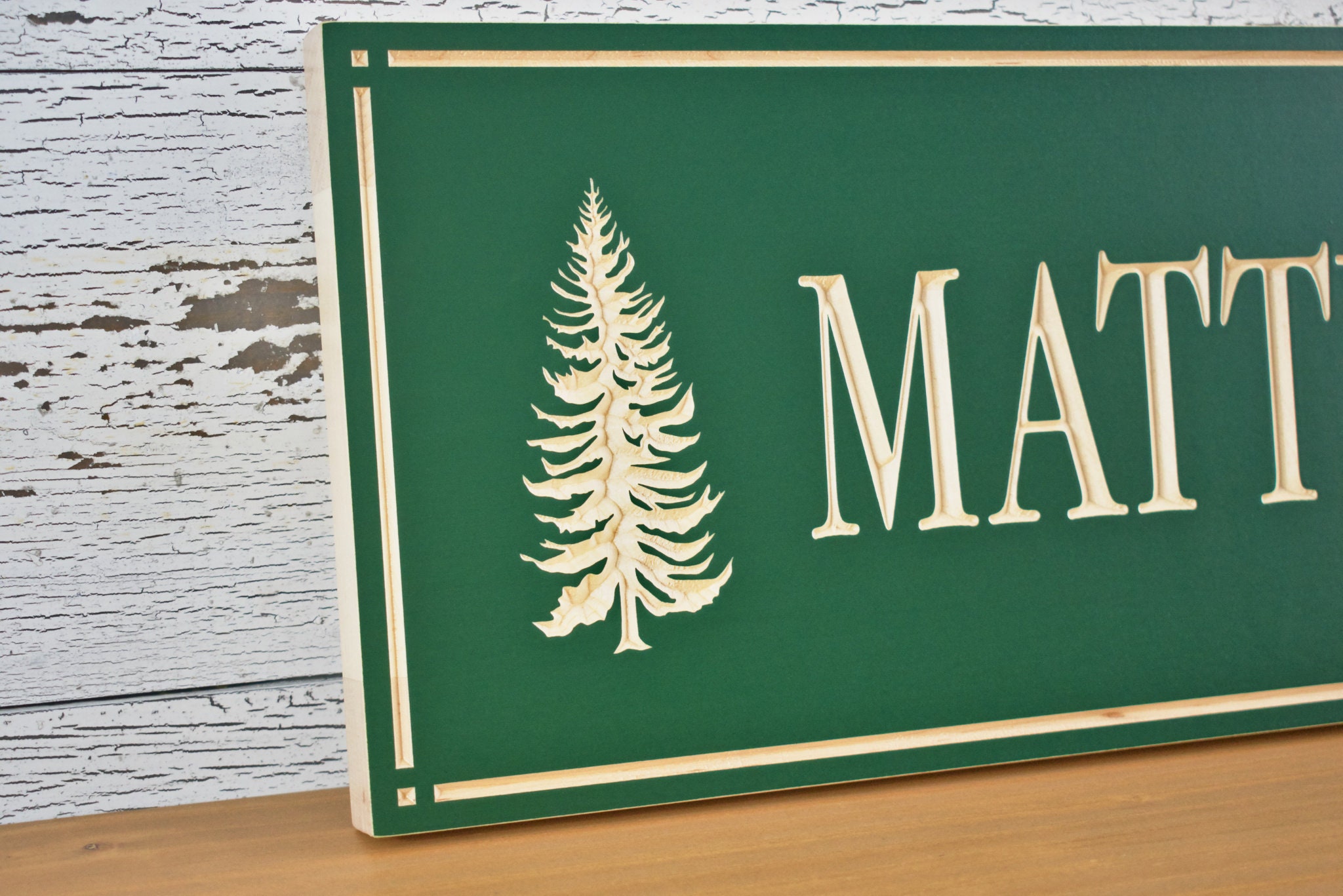 Family Name Sign With Pine Tree Last Name House Sign Cabin Etsy
