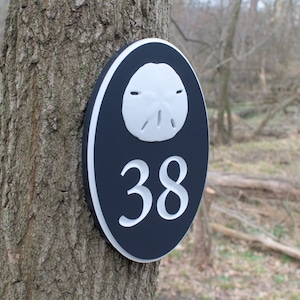 Vertical Oval Address Plaque With Sand Dollar