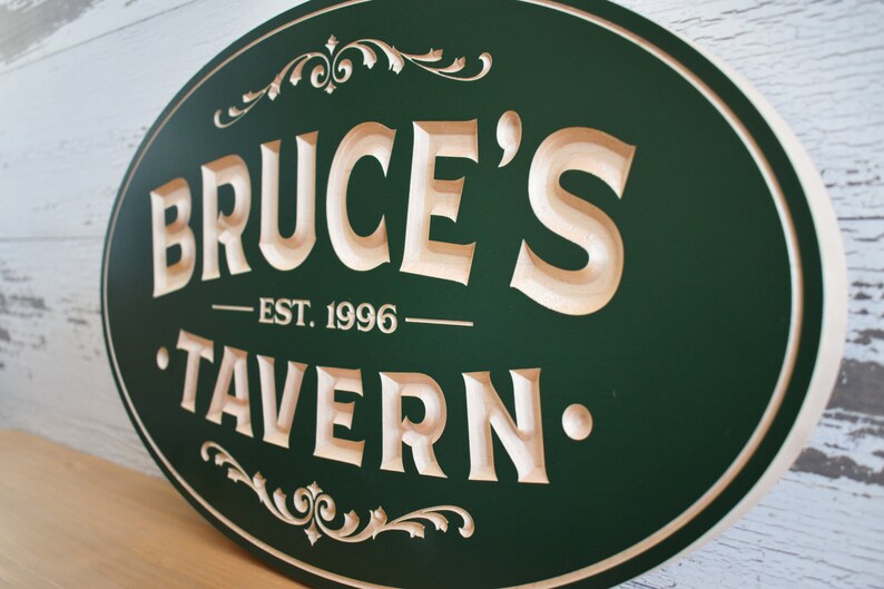 Tavern Sign With Name and Established Date Bar and Pub Signs Etsy