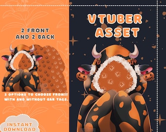 VTUBER Assets - Halloween Cow Cloak | Blanket | Twitch | Streaming | Discord | Custom | Moo Jacket | PNGTuber | GIF Tuber | Vtuber Accessory